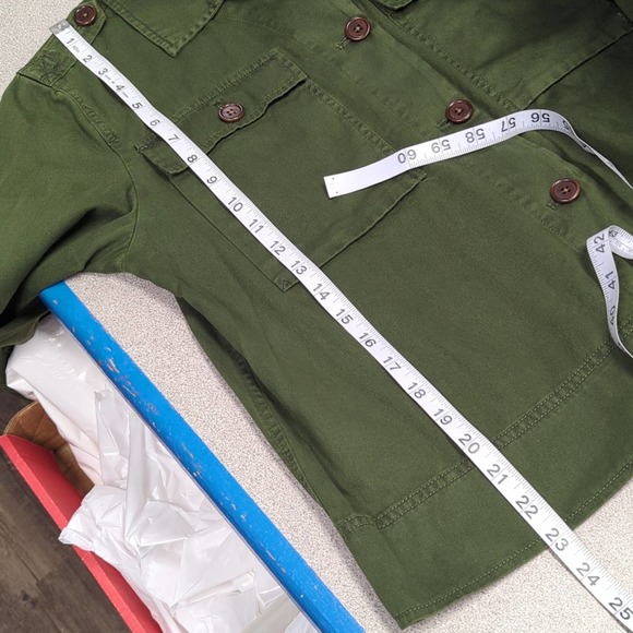 J. Crew Safari Shirt Jacket Small Green Garment Dyed 100% Cotton - Picture 7 of 8